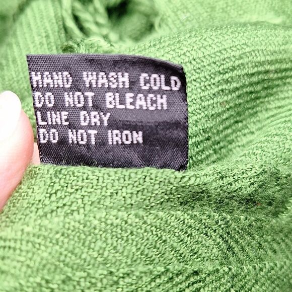 Large green pashmina scarf shawl wrap accessory - Picture 4 of 4